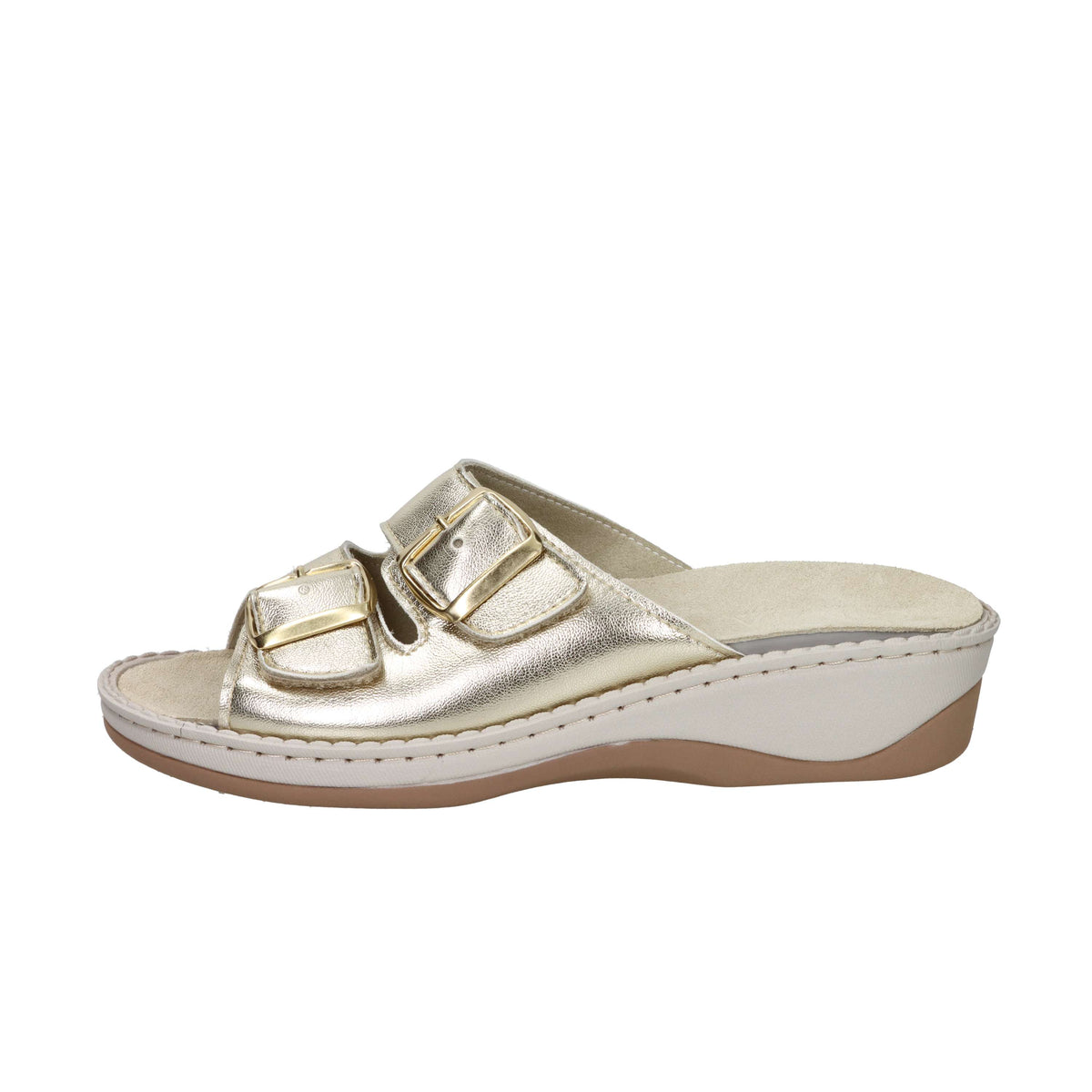 Cinzia Soft Damen flache Pantolette MZV110F Platin