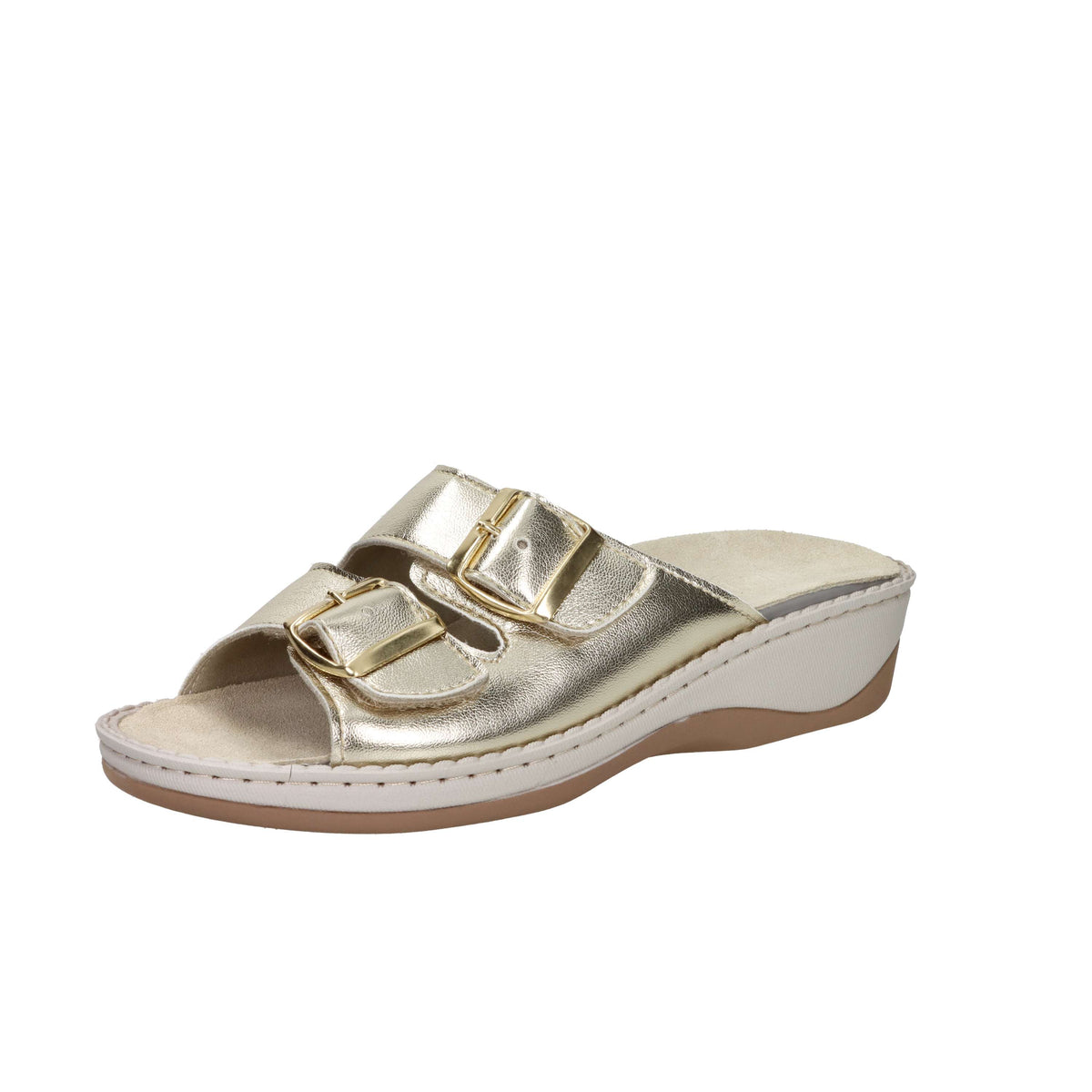 Cinzia Soft Damen flache Pantolette MZV110F Platin
