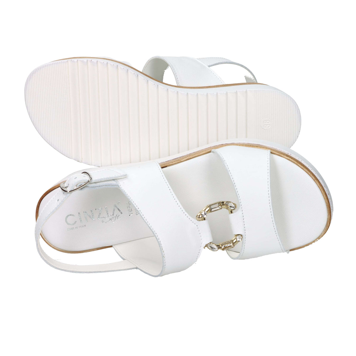 Cinzia Soft Damen Sandale mit Keilabsatz IAF343520 Weiß