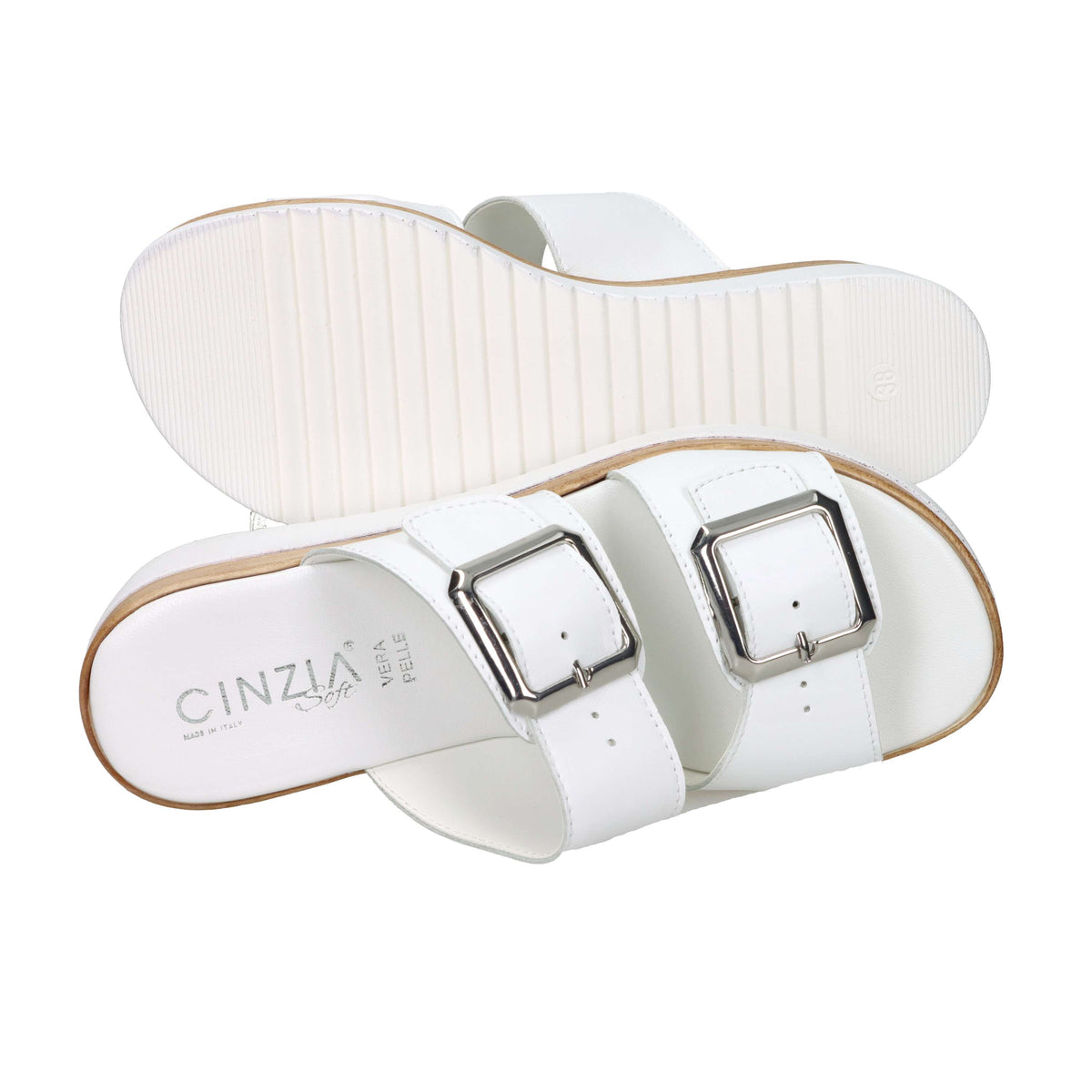 Cinzia Soft Damen Hausschuhe mit Keilabsatz IAF343616 Weiß
