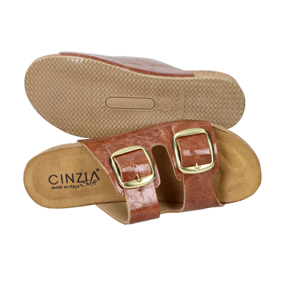 Cinzia Soft Damen Flache Hausschuhe GF20360C Leder