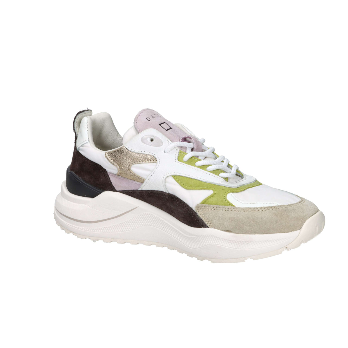 D.A.T.E. Femme Baskets W441-FG-CS-WH Blanc/Marron