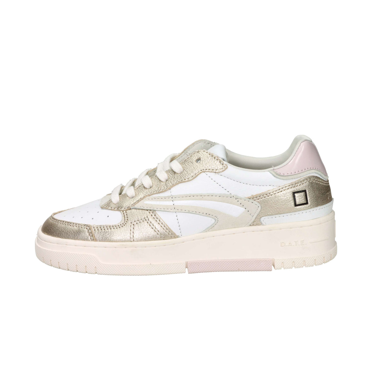 D.A.T.E. Donna Sneakers W441-TP-LM-WM Bianco/Oro