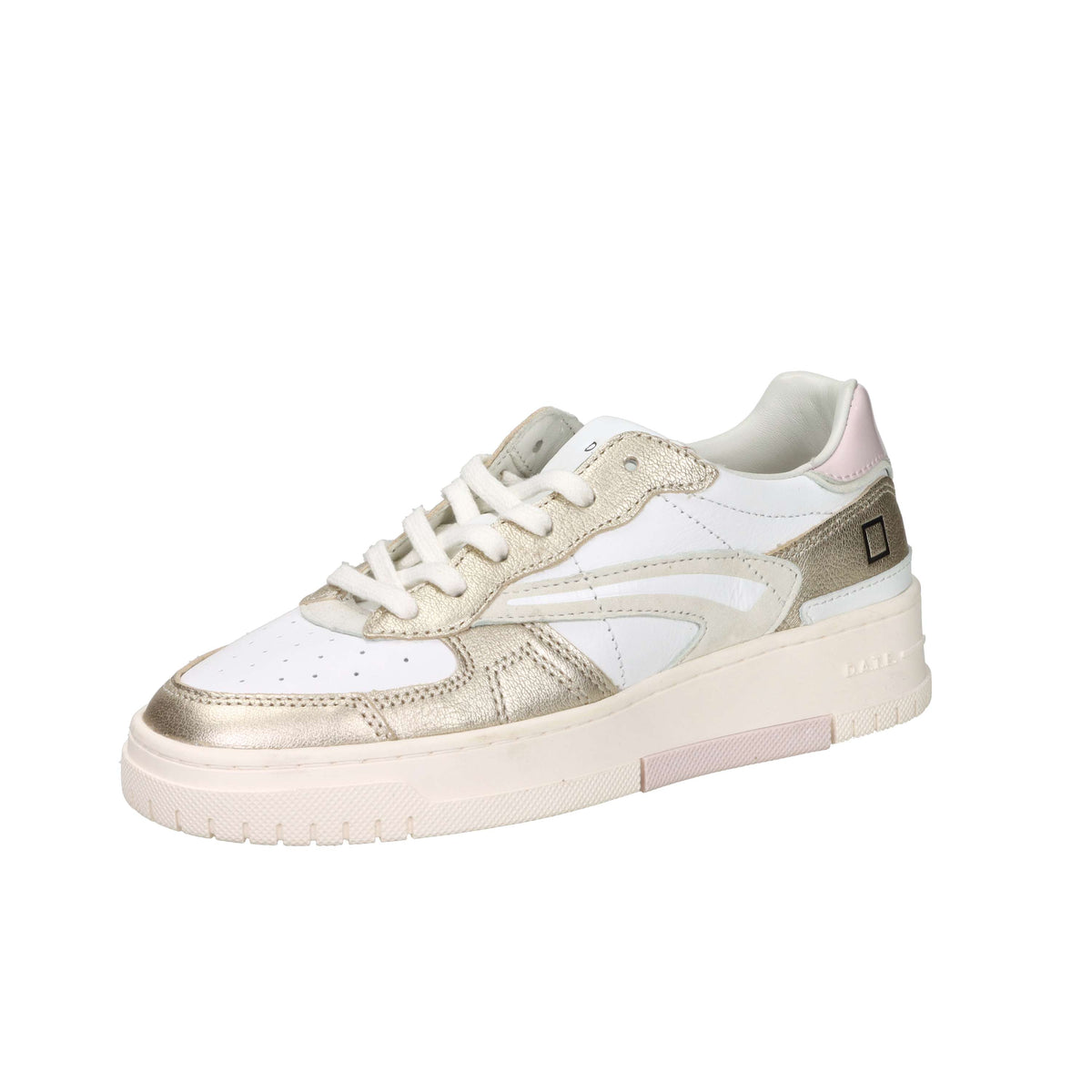 D.A.T.E. Donna Sneakers W441-TP-LM-WM Bianco/Oro