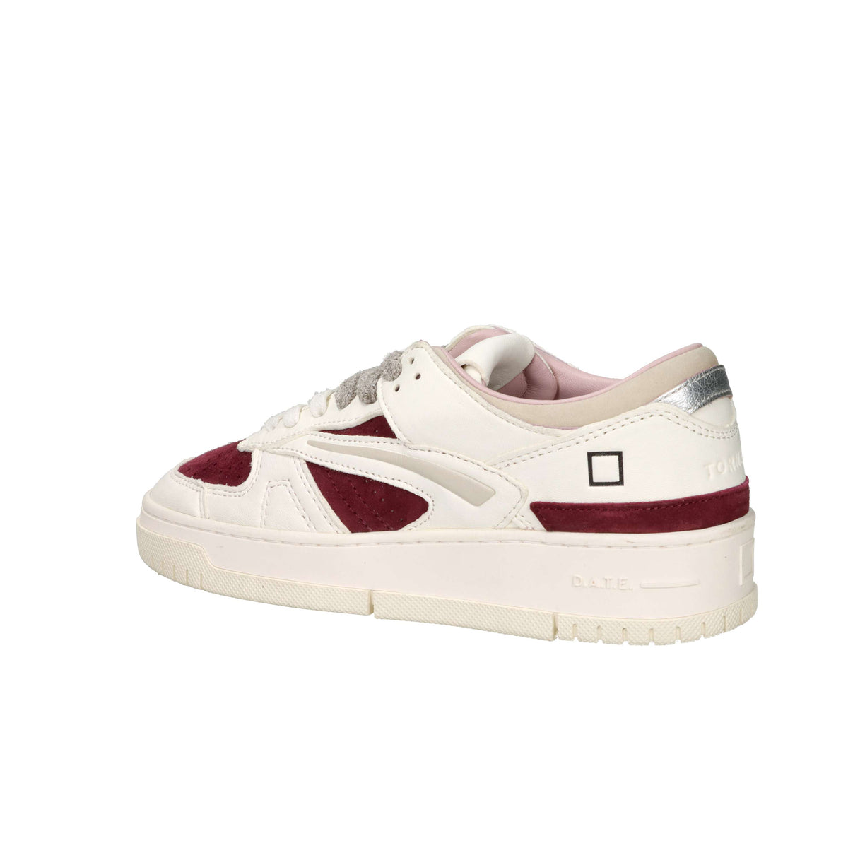 D.A.T.E. Baskets Femme W441-TO-CO-BX Crème/Bordeaux