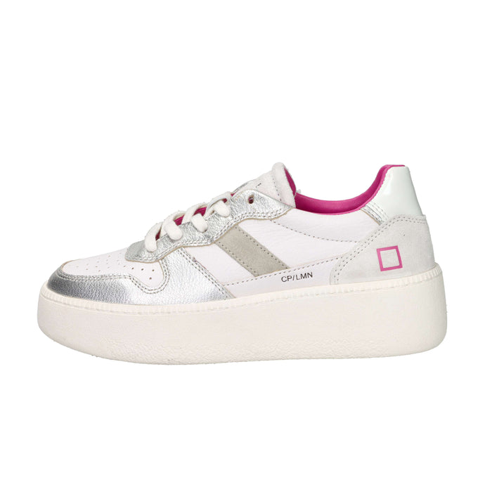 D.A.T.E. Donna Sneakers W441-CP-LM-SL Bianco/Argento