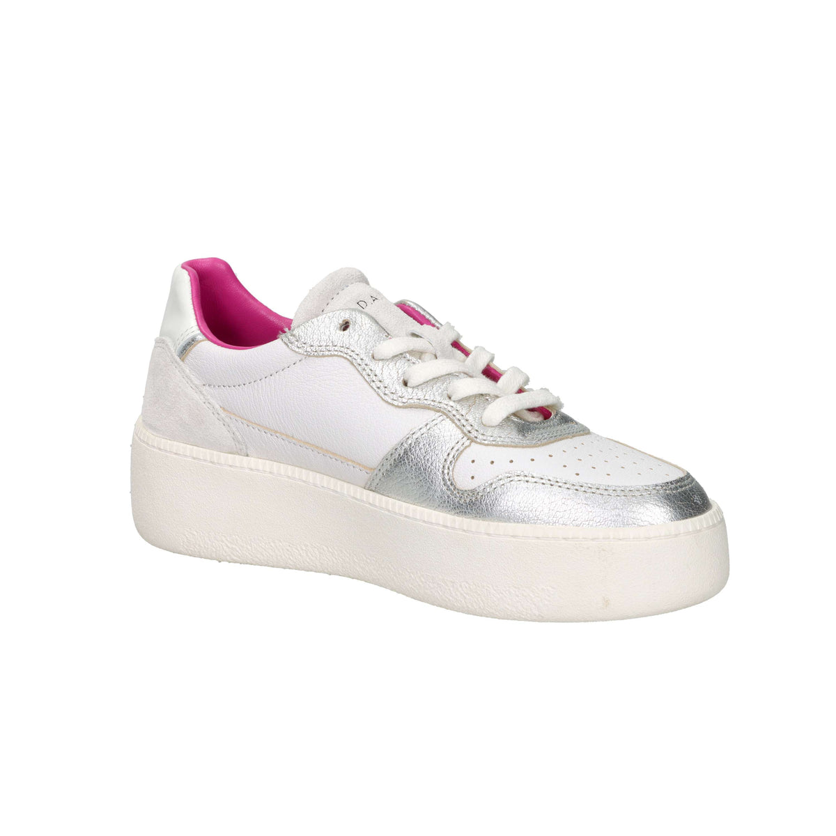 D.A.T.E. Donna Sneakers W441-CP-LM-SL Bianco/Argento