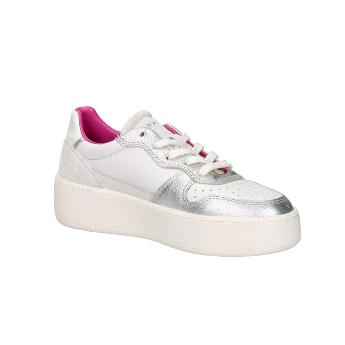 D.A.T.E. Donna Sneakers W441-CP-LM-SL Bianco/Argento