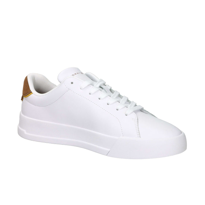 Tommy Hilfiger Herren Sneaker FM0FM05367 Weiß/Lederbraun