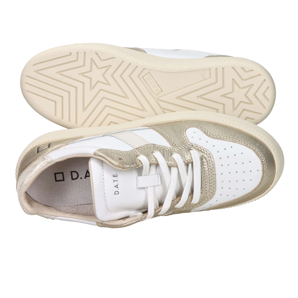 D.A.T.E. Women's Sneakers W431-CP-LM-PL White/Gold