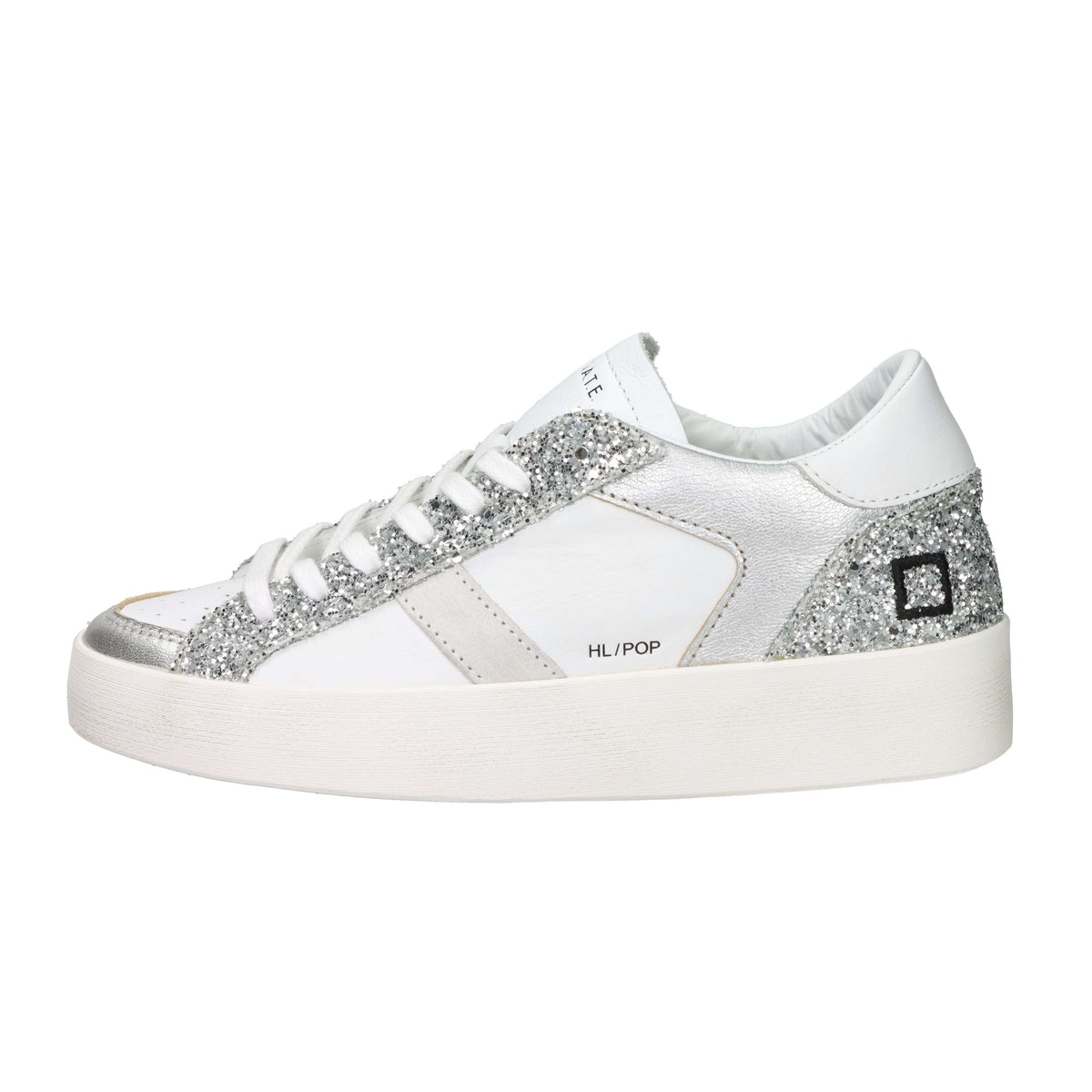 D.A.T.E. Femme Baskets W431-HF-PO-WS Blanc/Argent