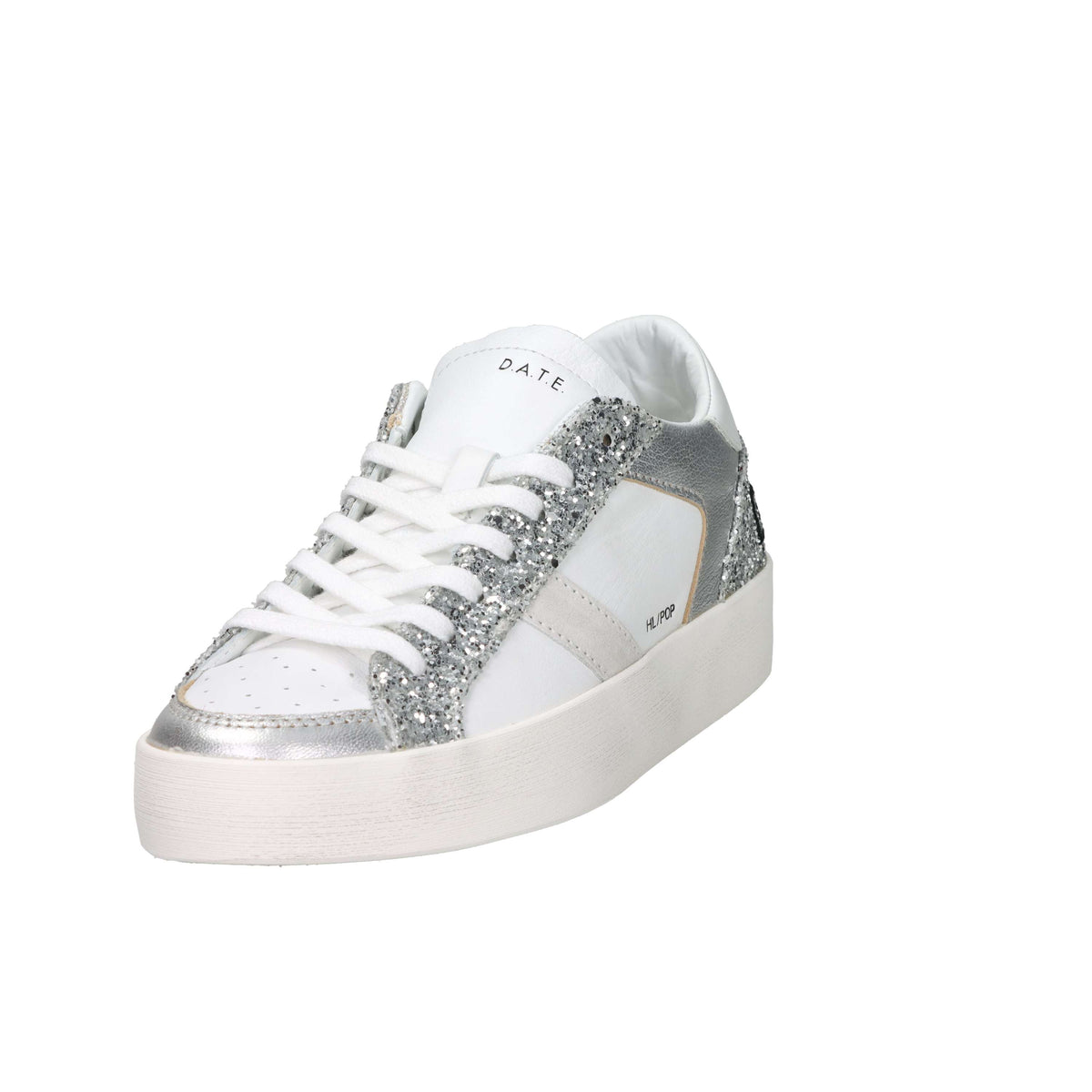D.A.T.E. Femme Baskets W431-HF-PO-WS Blanc/Argent