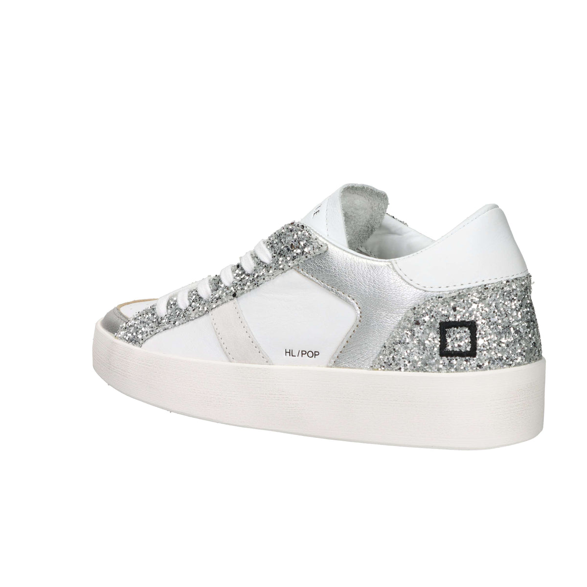 D.A.T.E. Femme Baskets W431-HF-PO-WS Blanc/Argent