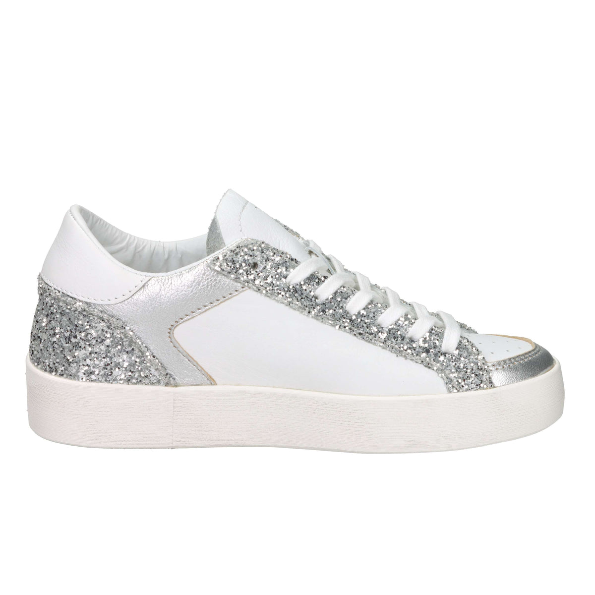 D.A.T.E. Femme Baskets W431-HF-PO-WS Blanc/Argent