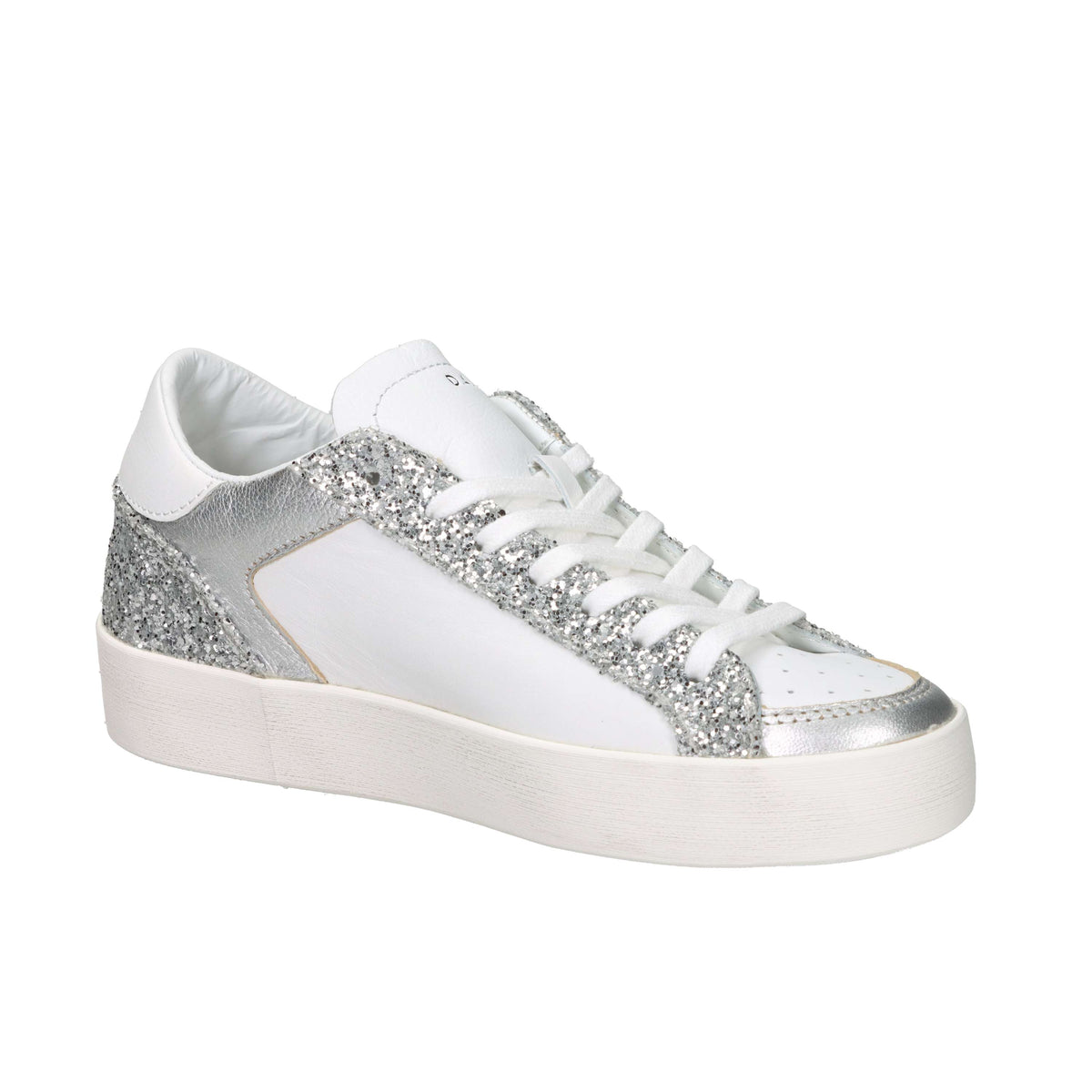 D.A.T.E. Femme Baskets W431-HF-PO-WS Blanc/Argent