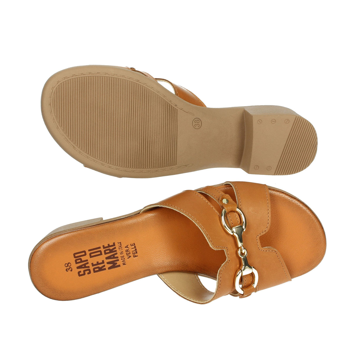 Sapore di Mare Donna Ciabatta con tacco 16379 Cuoio