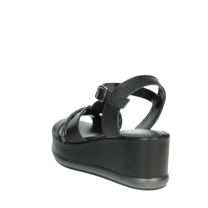 Sapore di Mare Donna Sandalo con zeppa 16467 Nero