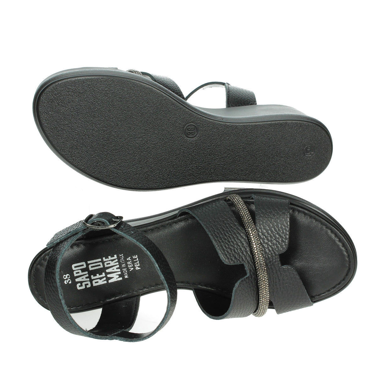 Sapore di Mare Donna Sandalo con zeppa 16467 Nero