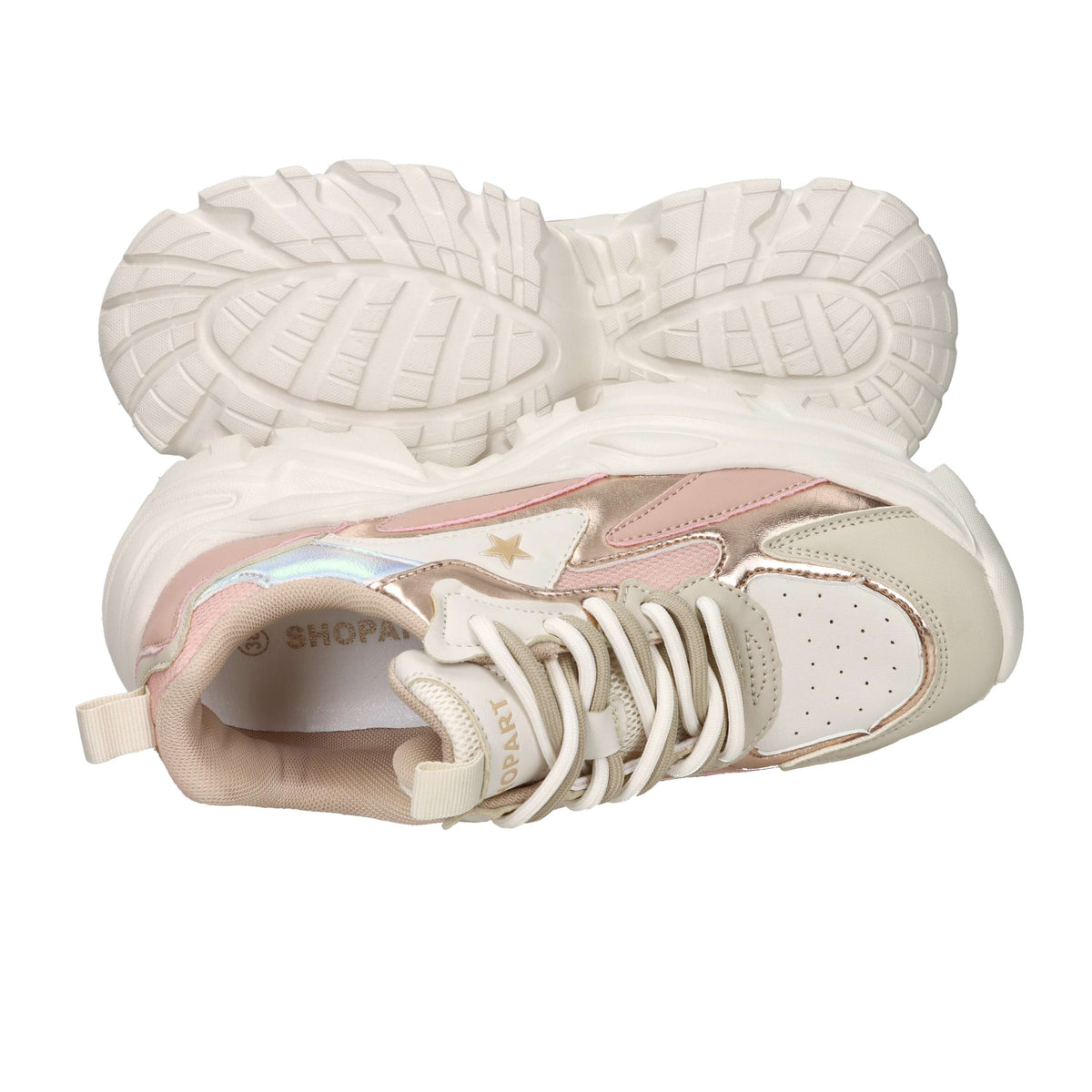 Shop Art Donna Sneakers SASF262009 Beige/Rosa