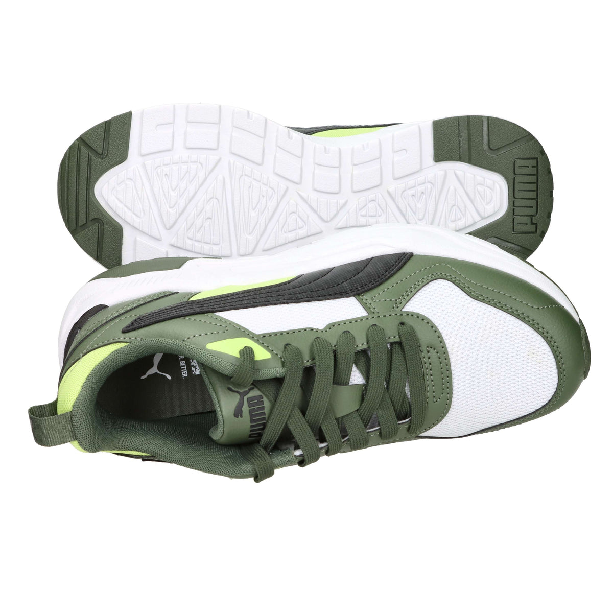 Puma Bambini e ragazzi Sneakers 403703 Bianco/Verdone