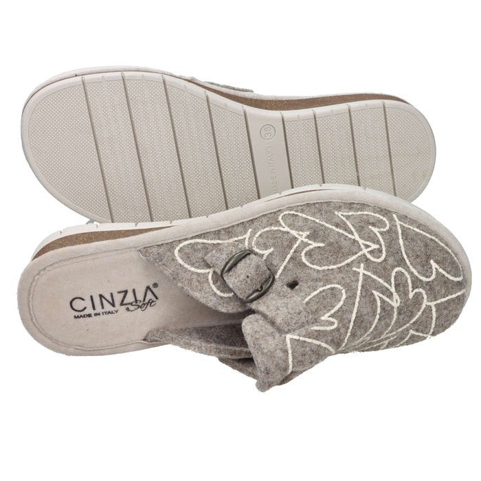 Cinzia Soft Donna Ciabatta invernale NG4008 Taupe