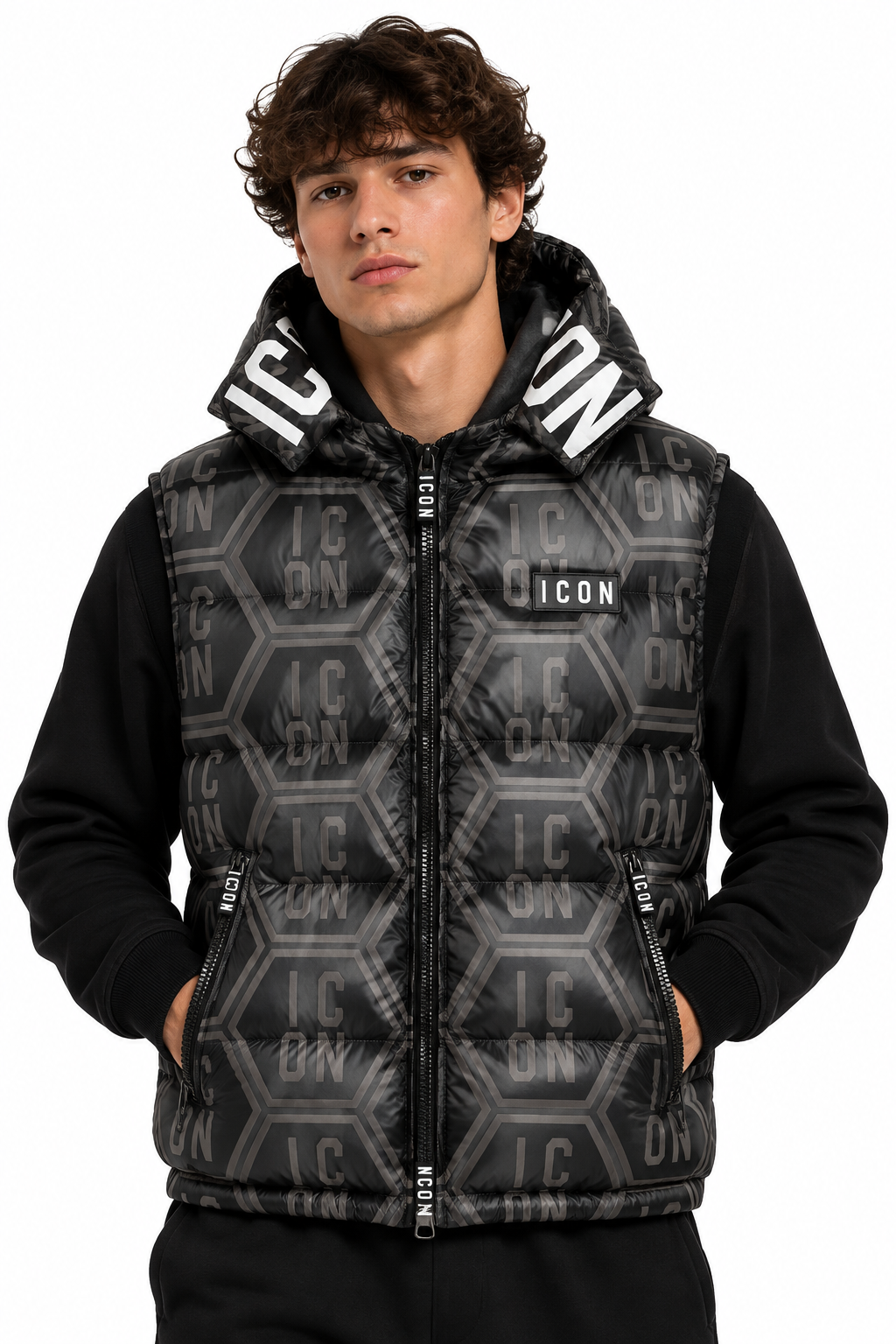 Icon Uomo Giubotto IUJ015 Nero/Grigio