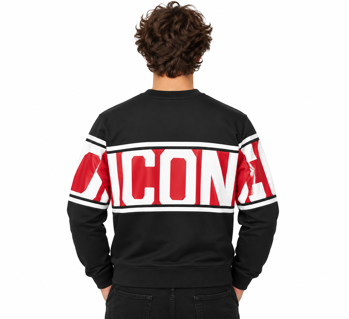 Icon Uomo Felpa IUF052 Nero/Rosso
