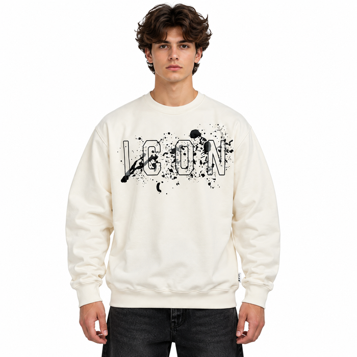 Icon Uomo Felpa IUF082 Bianco