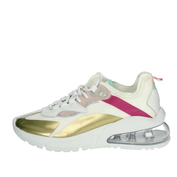 SNEAKERS BASSA CAMP-AURA 132 BIANCO/ORO