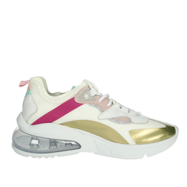 SNEAKERS BASSA CAMP-AURA 132 BIANCO/ORO