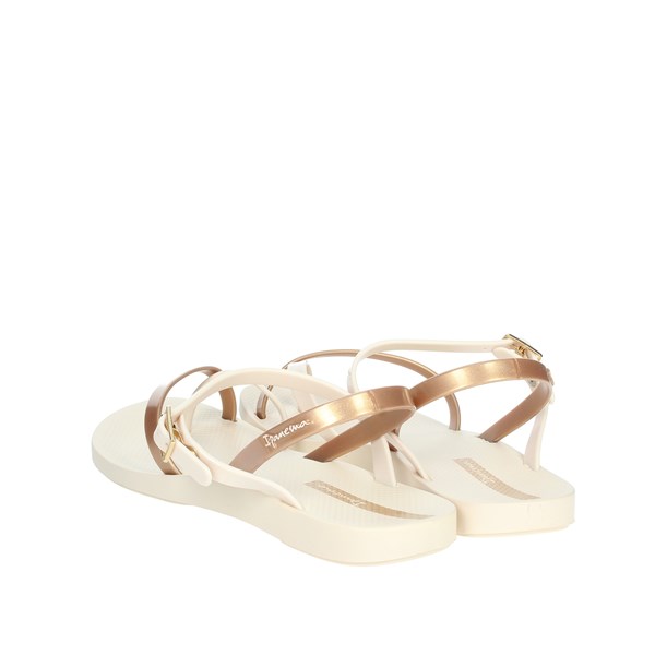 SANDALI BASSI 82842 BEIGE/ORO