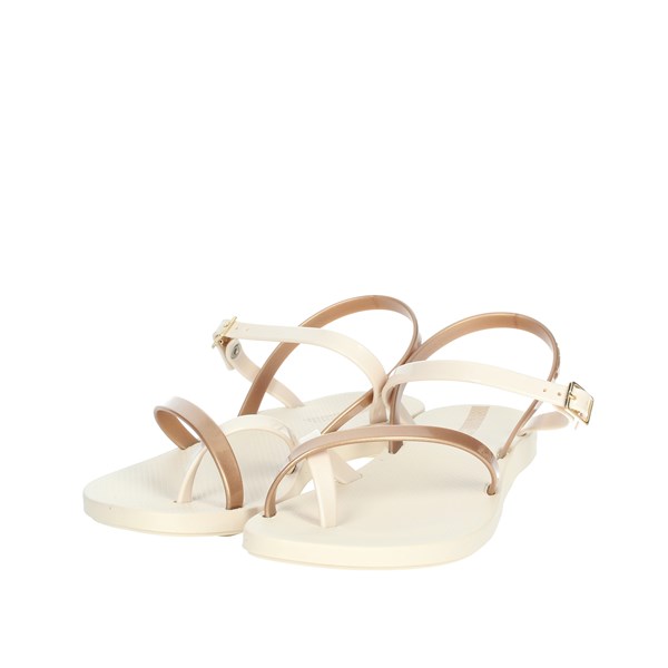 SANDALI BASSI 82842 BEIGE/ORO