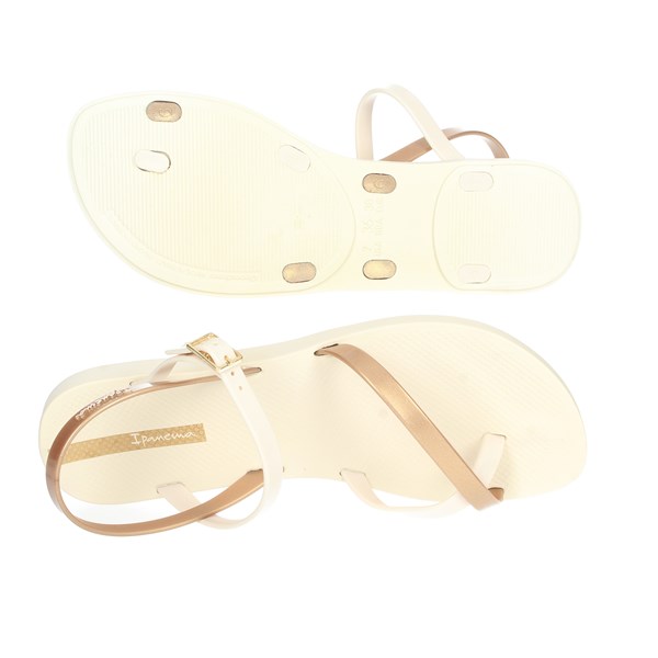 SANDALI BASSI 82842 BEIGE/ORO