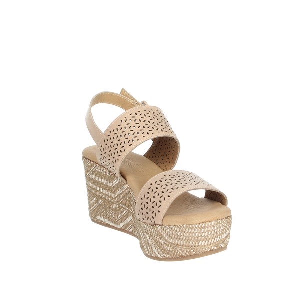 SANDALI CON ZEPPA 68531 BEIGE