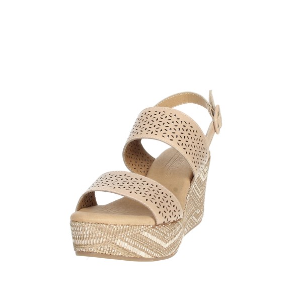 SANDALI CON ZEPPA 68531 BEIGE