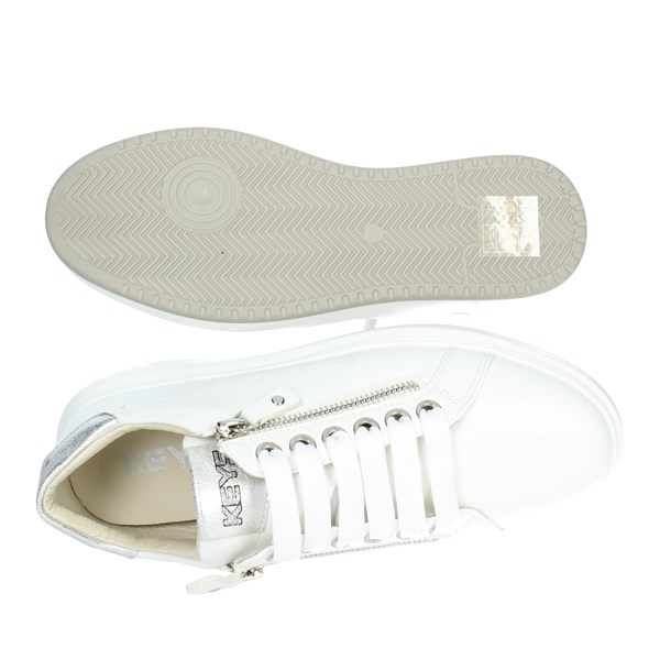 SNEAKERS BASSA K-7600 BIANCO/ARGENTO