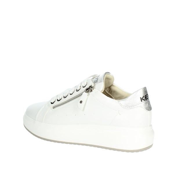 SNEAKERS BASSA K-7600 BIANCO/ARGENTO