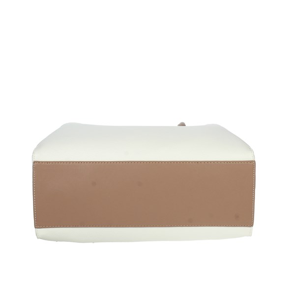 BORSA A MANO VBS5A802 BIANCO/CUOIO