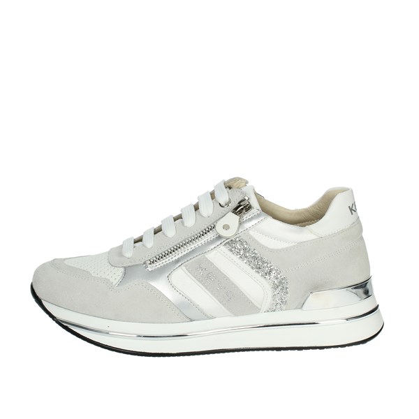 SNEAKERS BASSA K-7760 BIANCO/ARGENTO