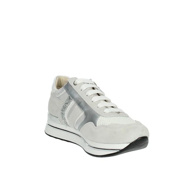 SNEAKERS BASSA K-7760 BIANCO/ARGENTO