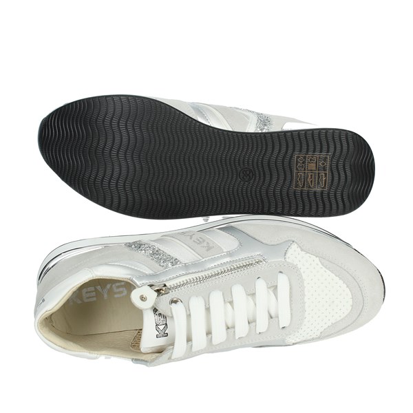 SNEAKERS BASSA K-7760 BIANCO/ARGENTO