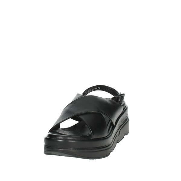 SANDALI CON ZEPPA TD004 NERO