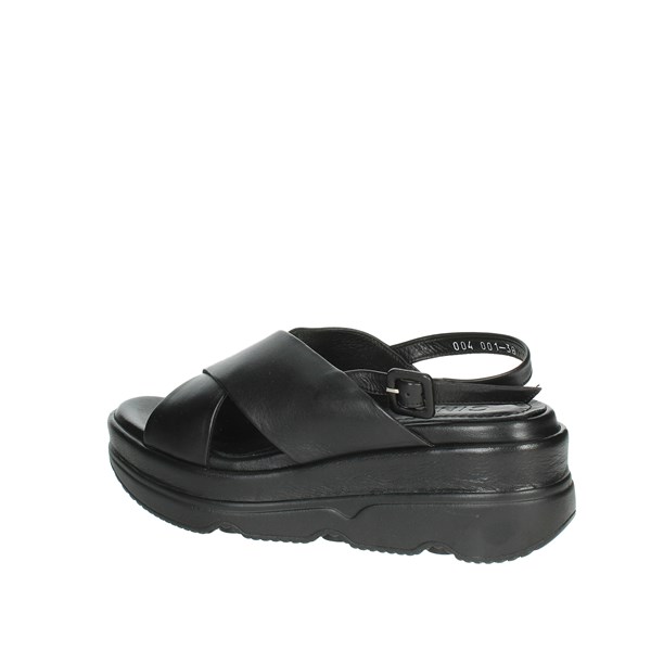 SANDALI CON ZEPPA TD004 NERO