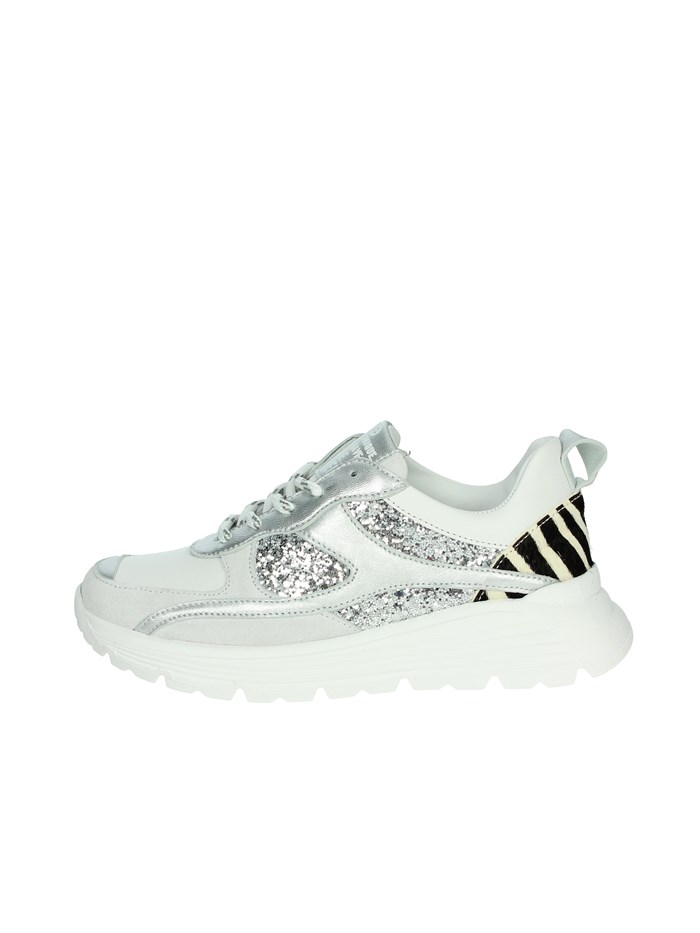 SNEAKERS BASSA F6990 BIANCO/ARGENTO