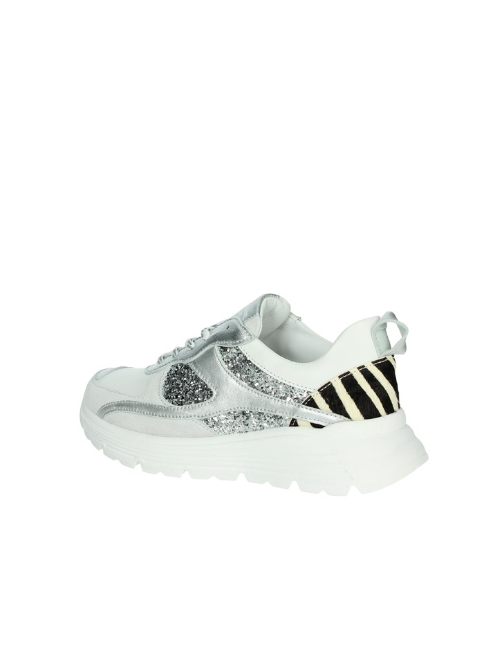 SNEAKERS BASSA F6990 BIANCO/ARGENTO