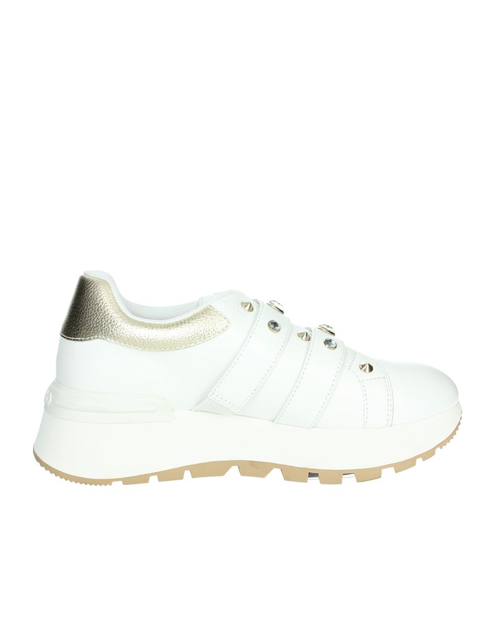 SNEAKERS BASSA BA4075 PX331 BIANCO/ORO