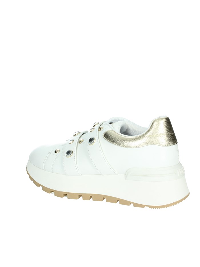 SNEAKERS BASSA BA4075 PX331 BIANCO/ORO