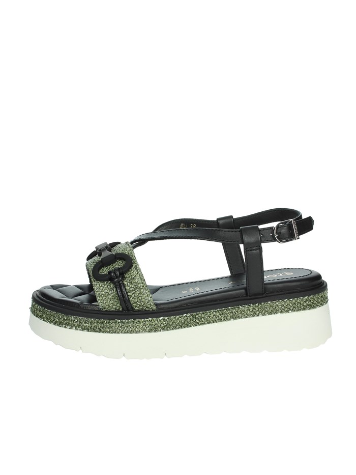 SANDALI CON TACCO 220973 NERO/VERDE