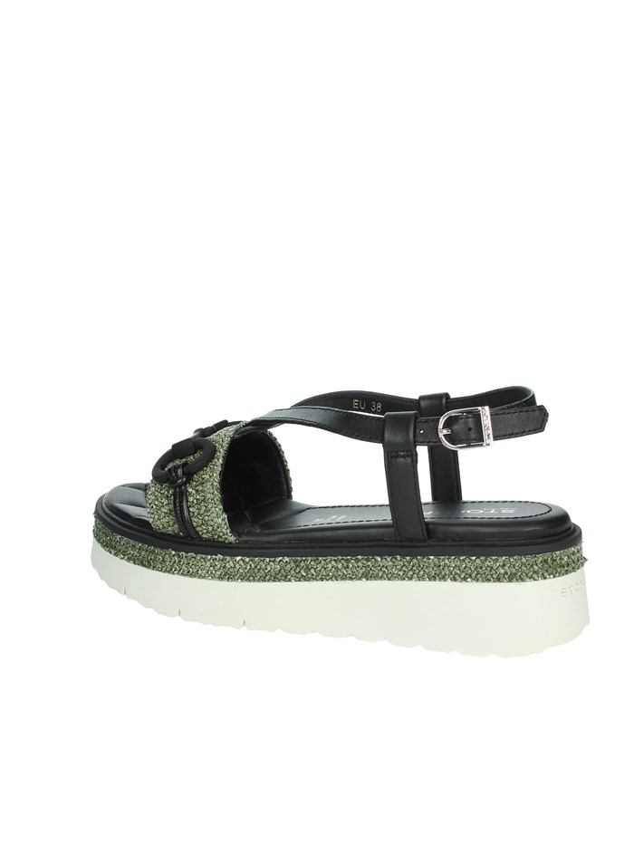 SANDALI CON TACCO 220973 NERO/VERDE