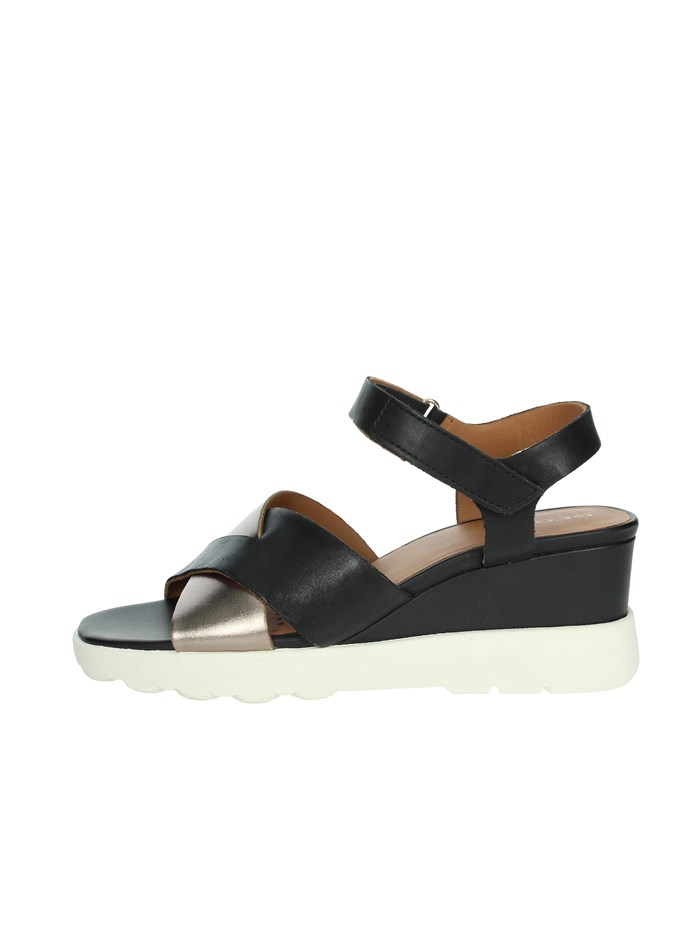 SANDALI CON ZEPPA D45G0C 043CF NERO/ORO